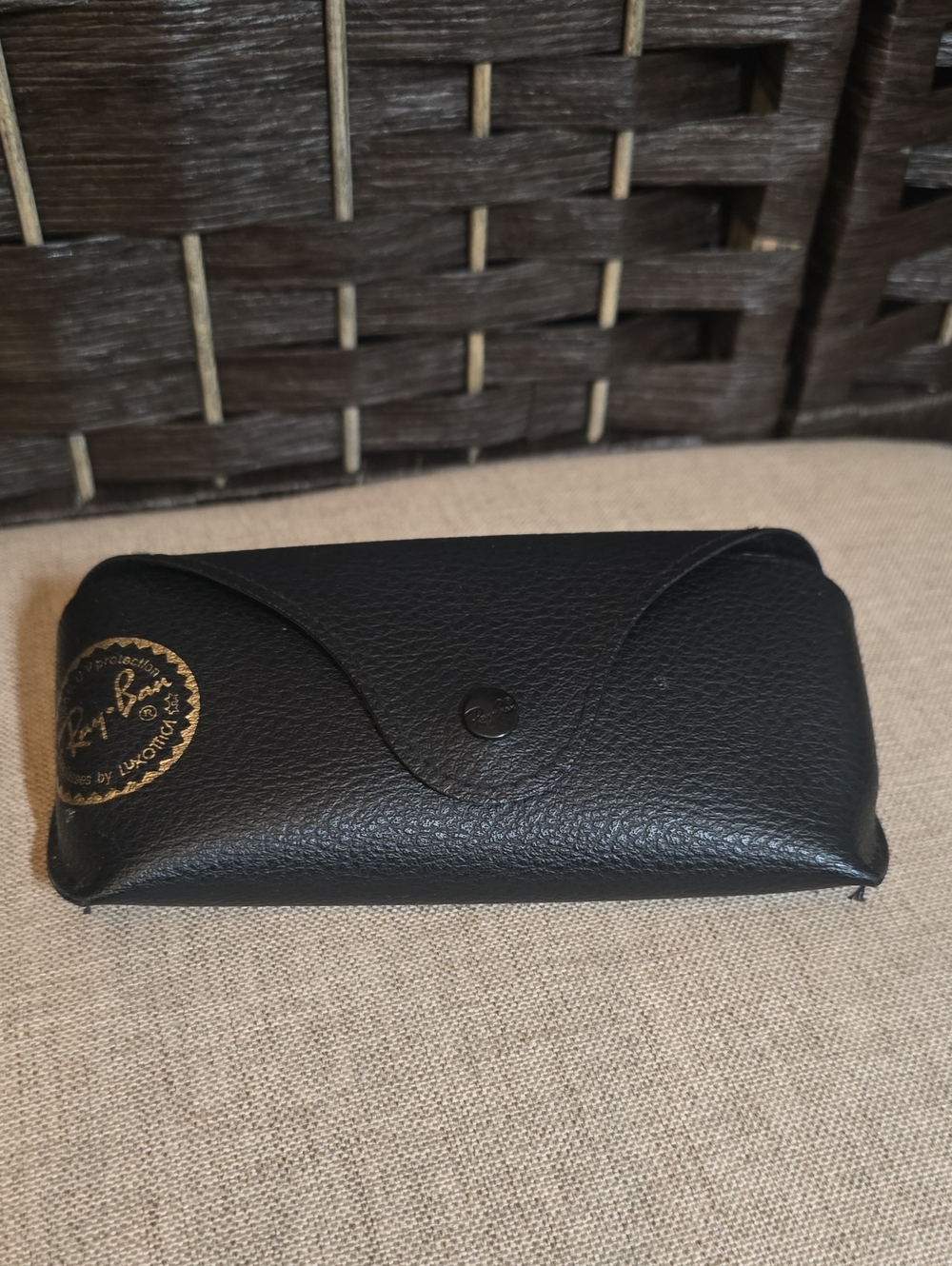 Authentic Ray-Ban Black Leather Sunglasses Case Only